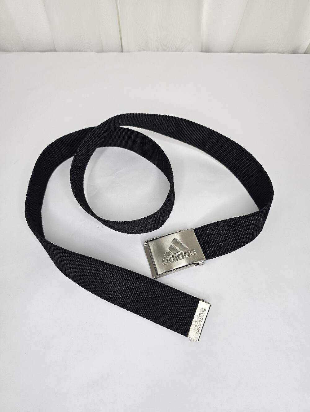 adidas Black Webbing Belt with Metal Logo Buckle